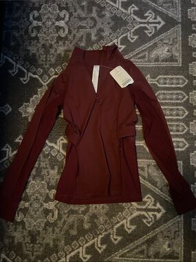 Fabletics Burgundy Half-Zip top - size XXS